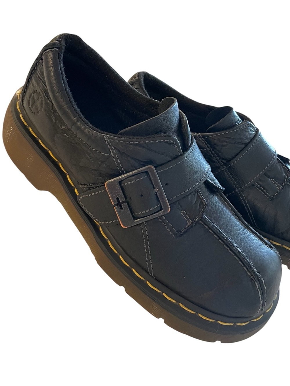 Vintage Y2K Dr. Martens Womens Shoe Size 9 Black Monk Strap Leather Oxford Retro